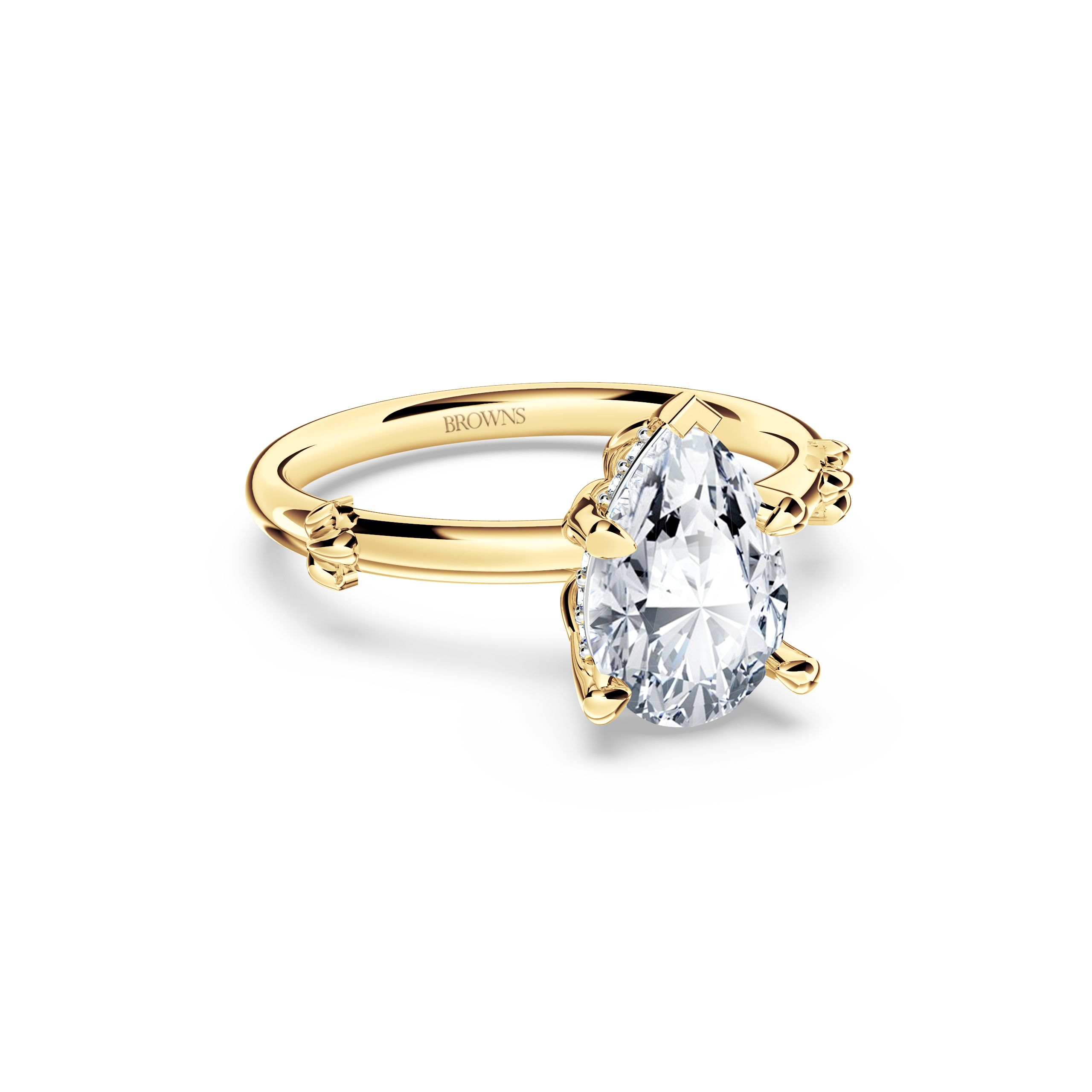Secret Halo Pear Diamond Ring
