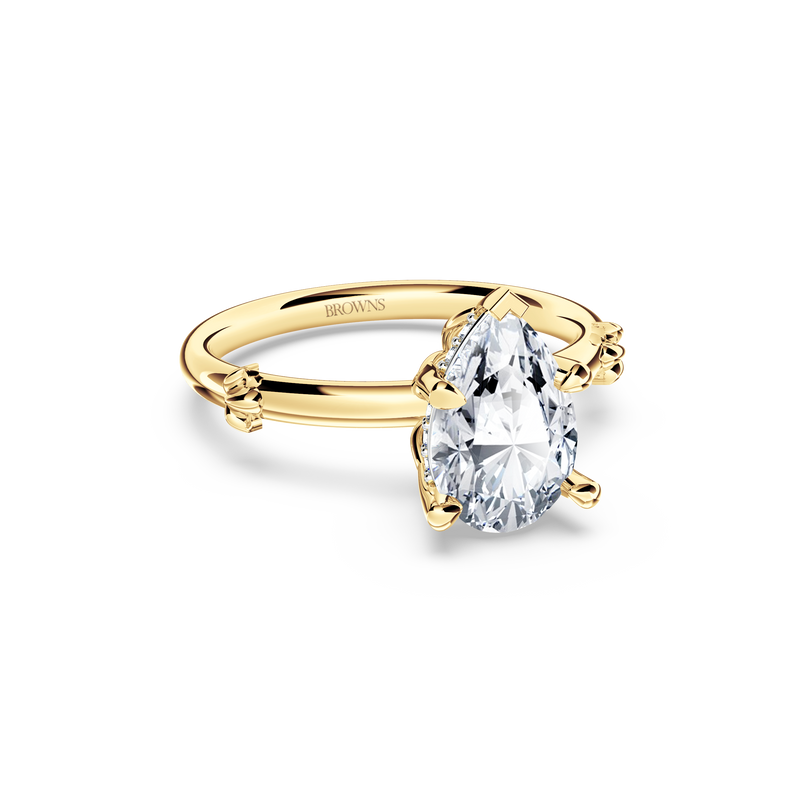 Secret Halo Pear Diamond Ring