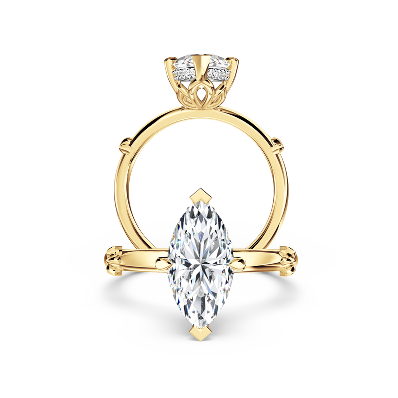 Secret Halo Marquise Diamond Ring