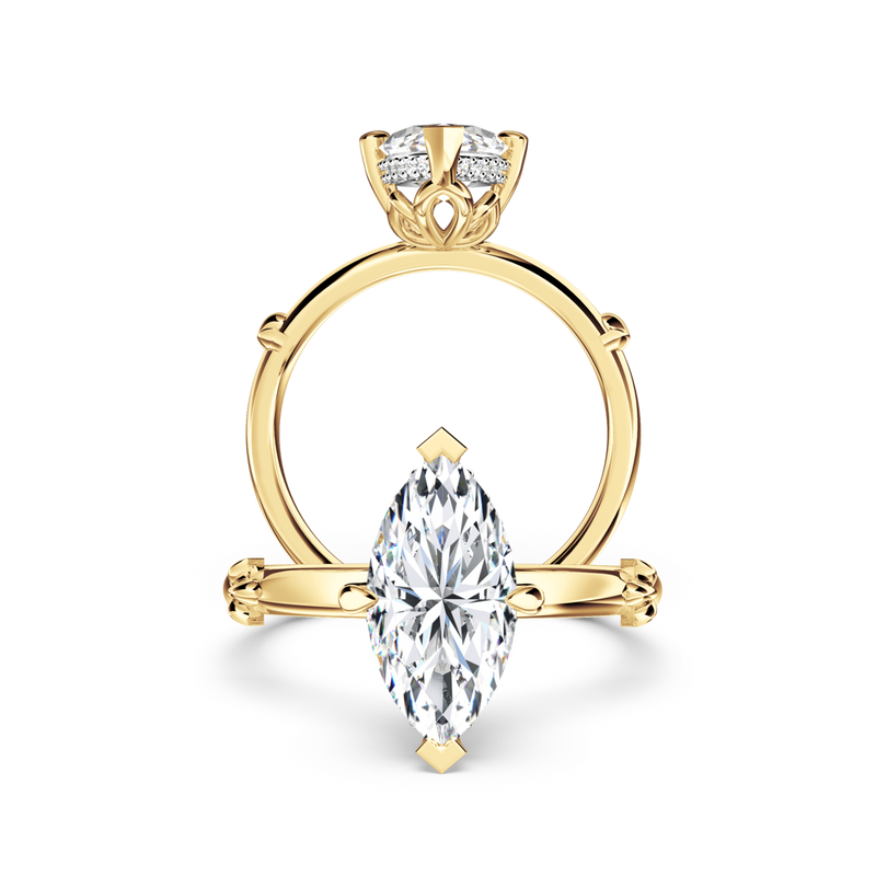 Secret Halo Marquise Diamond Ring