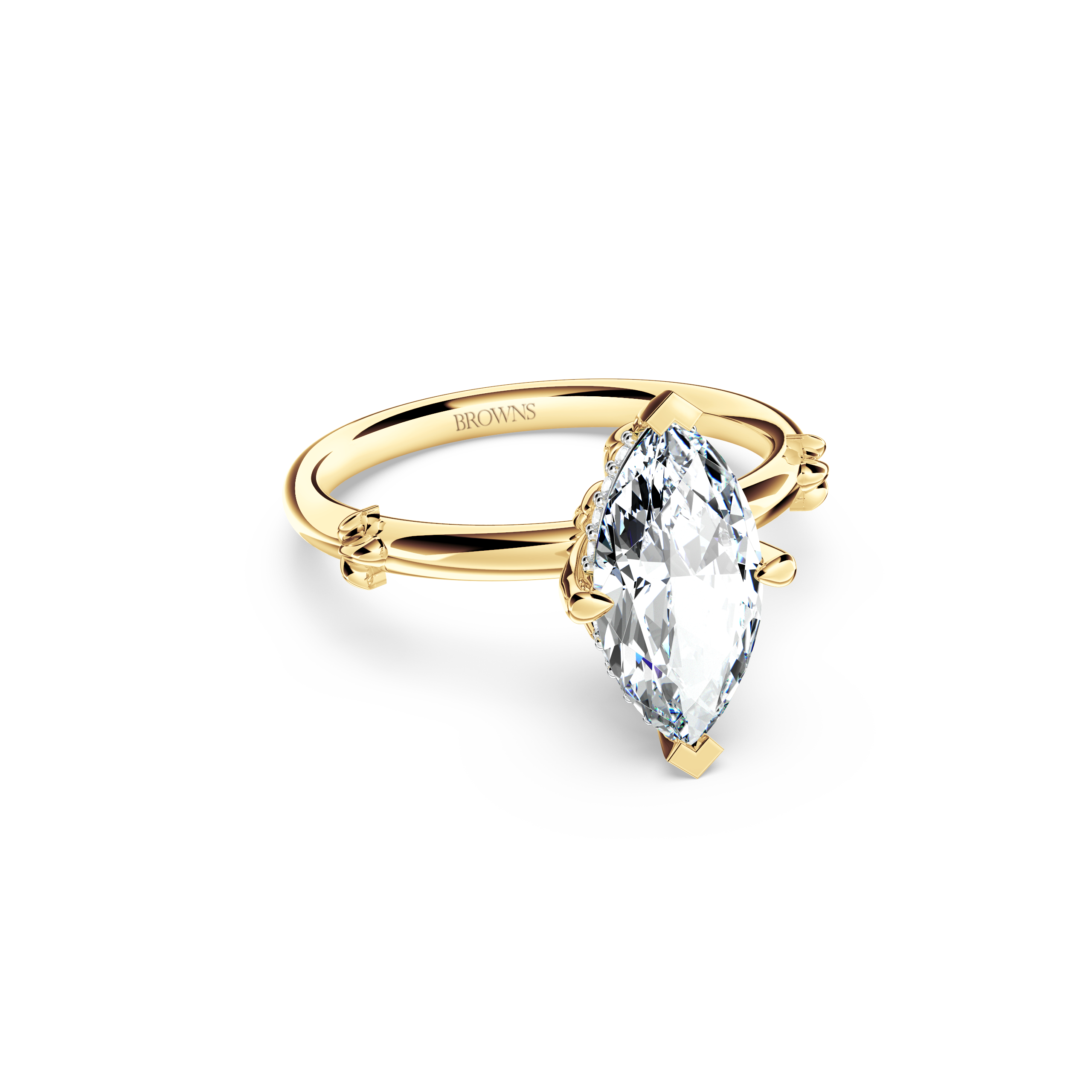 Secret Halo Marquise Diamond Ring