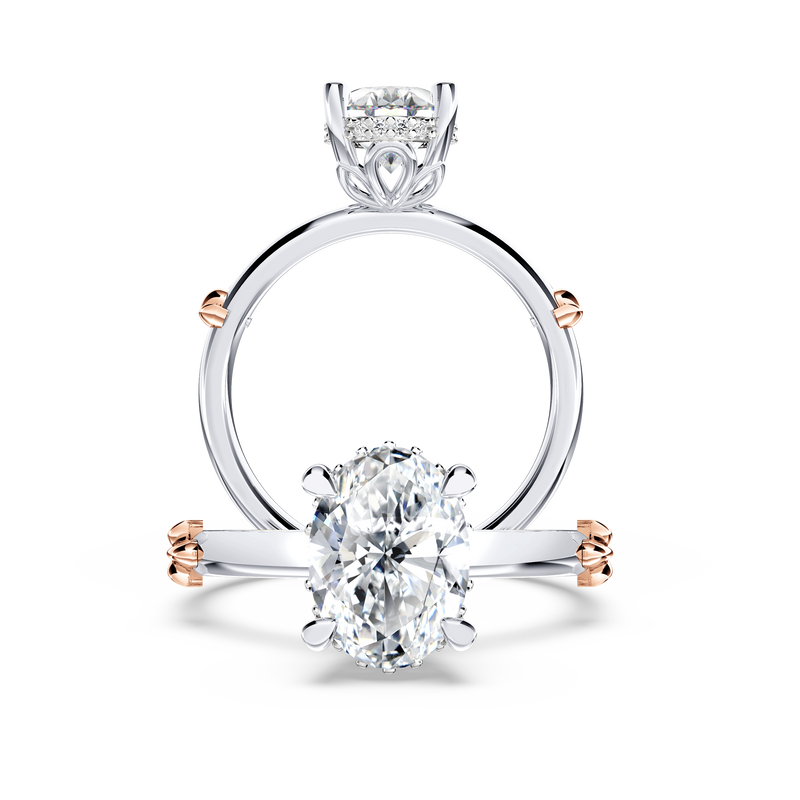 Secret Halo Oval Diamond Ring