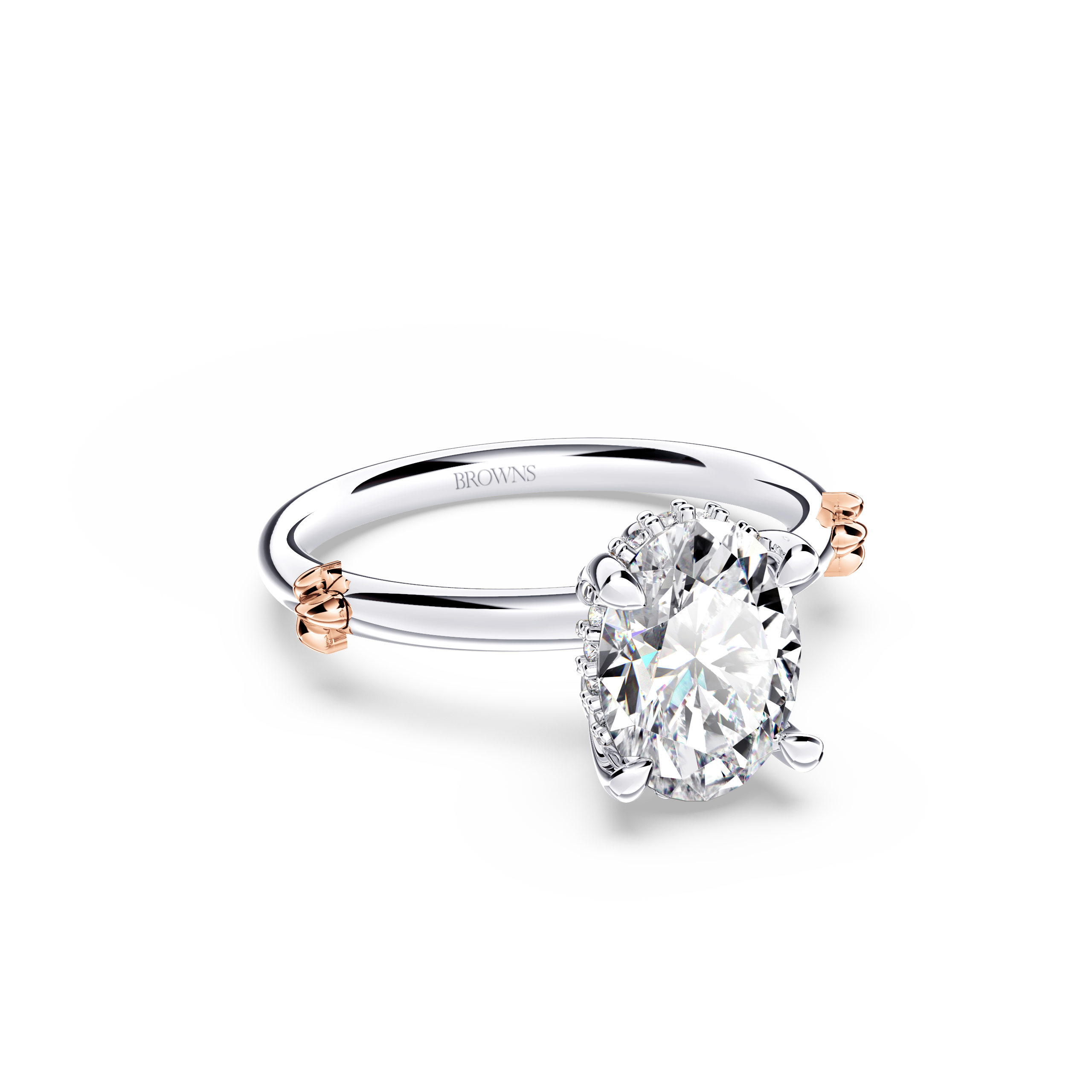 Secret Halo Oval Diamond Ring