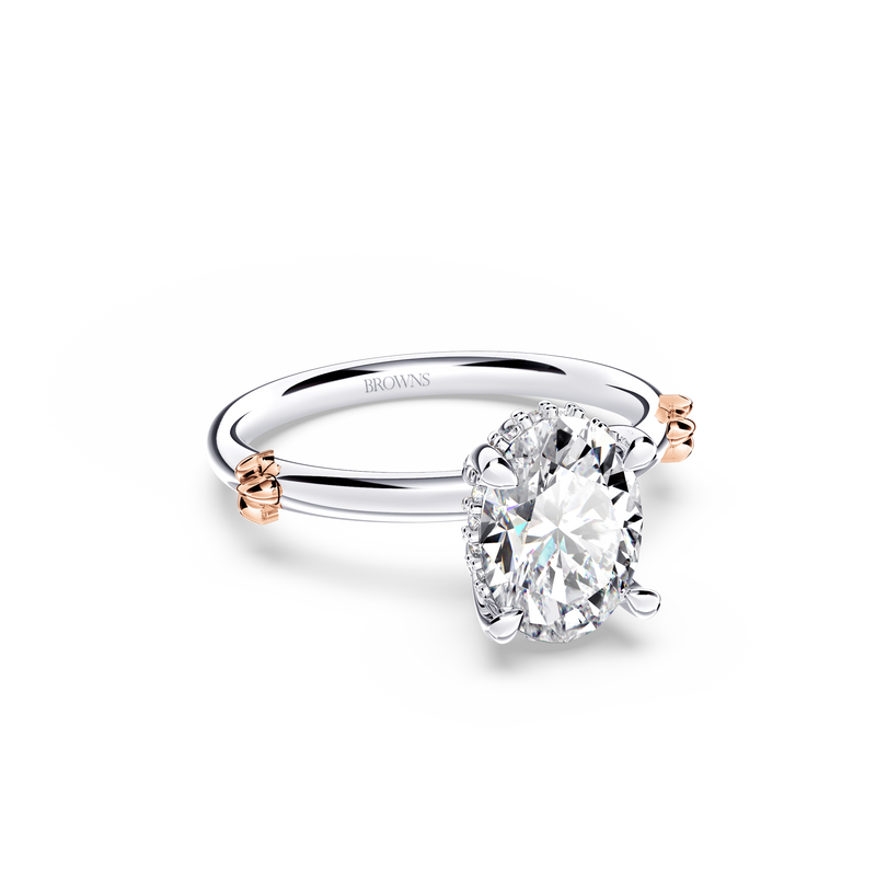 Secret Halo Oval Diamond Ring