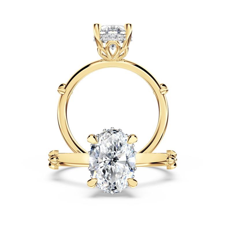 Secret Halo Oval Diamond Ring