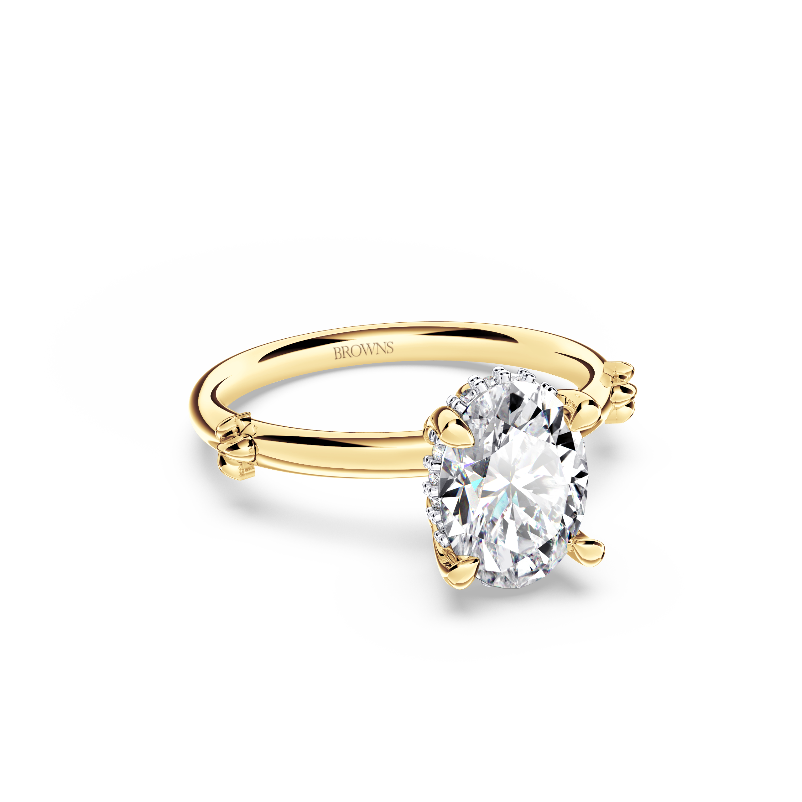 Secret Halo Oval Diamond Ring