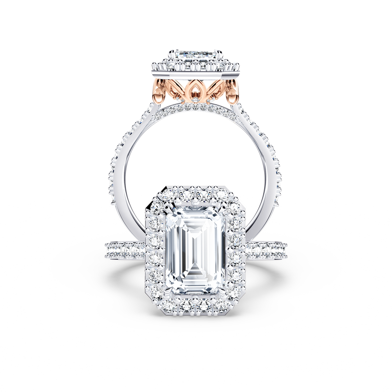 Angel Halo Emerald Diamond Ring