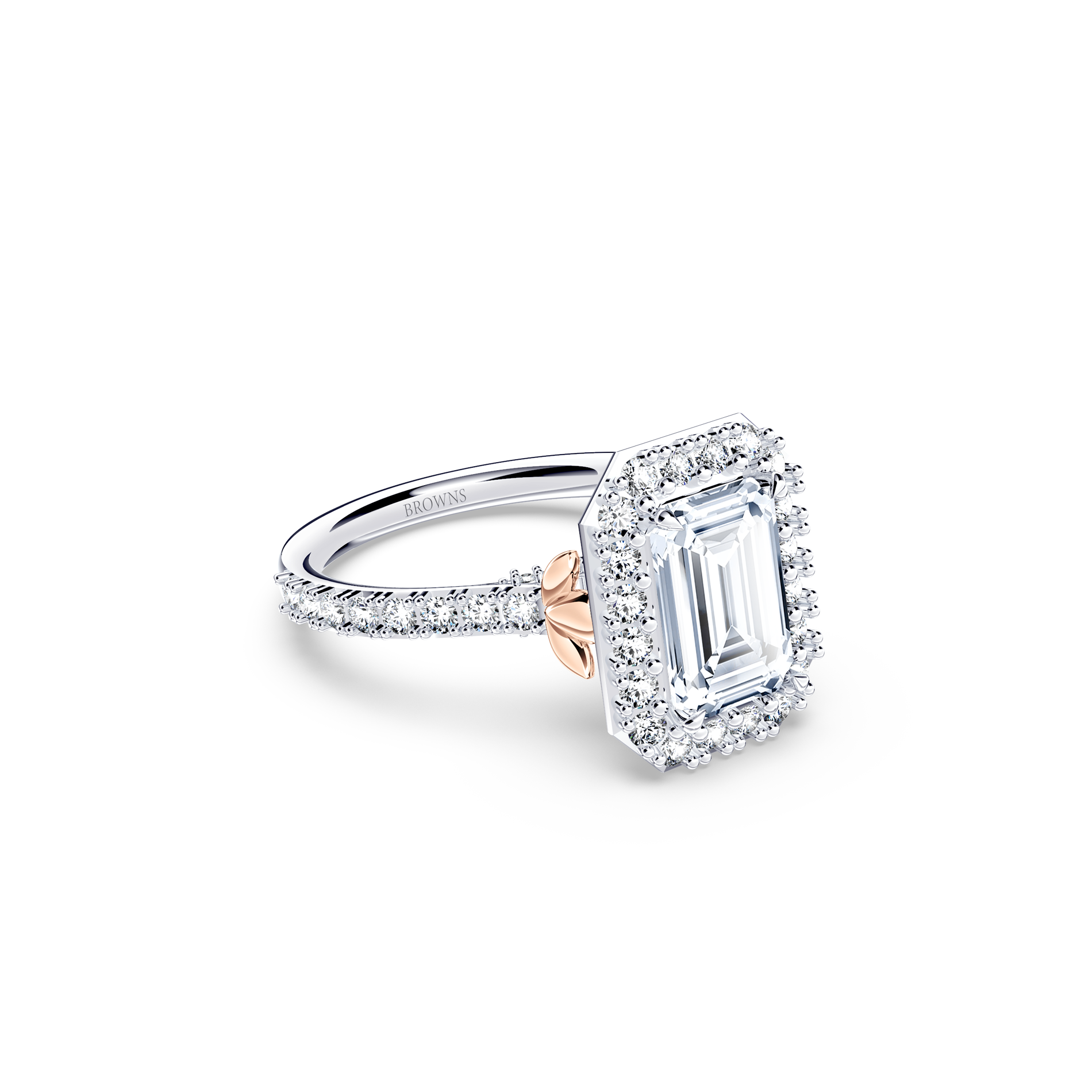 Angel Halo Emerald Diamond Ring