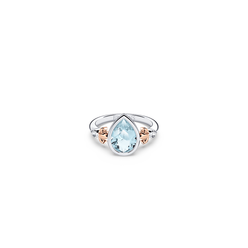 My First Angel Aquamarine and Diamond Ring