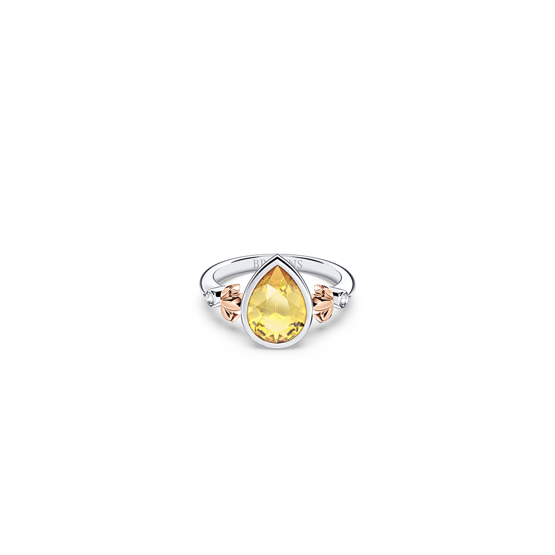 My First Angel Citrine and Diamond Ring