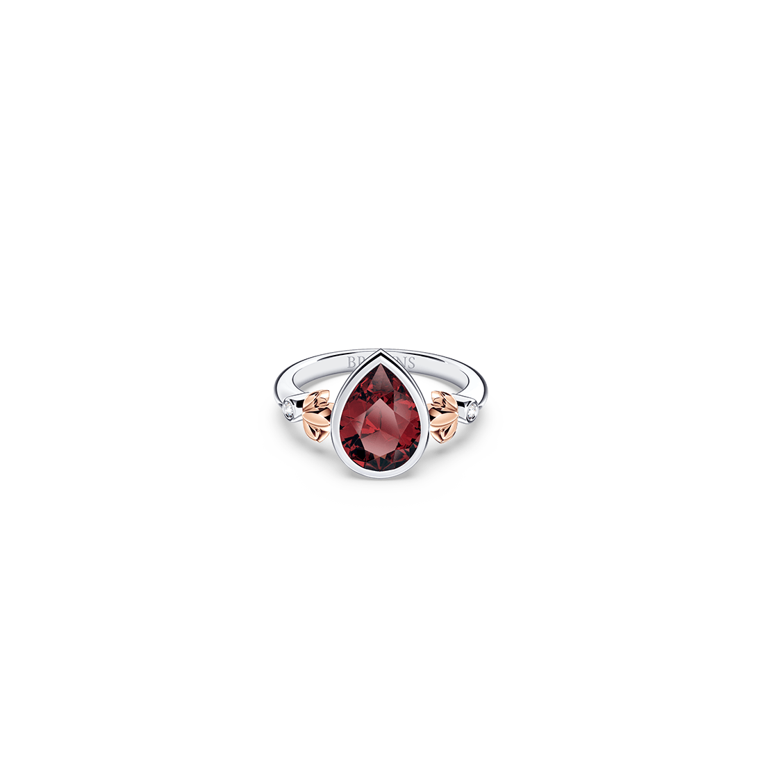 My First Angel Garnet and Diamond Ring