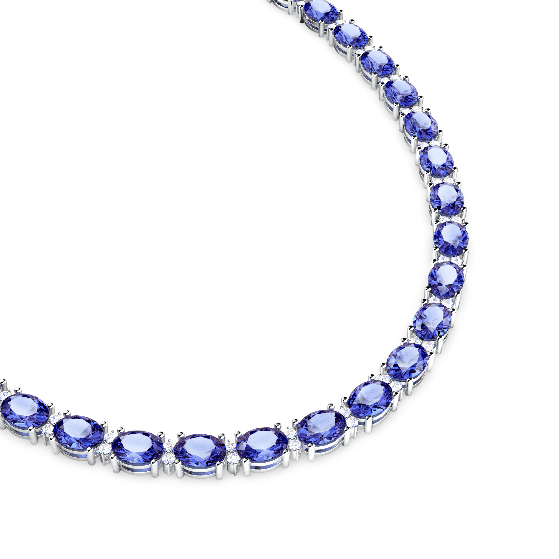 Royal Tanzanite and Diamond Necklace