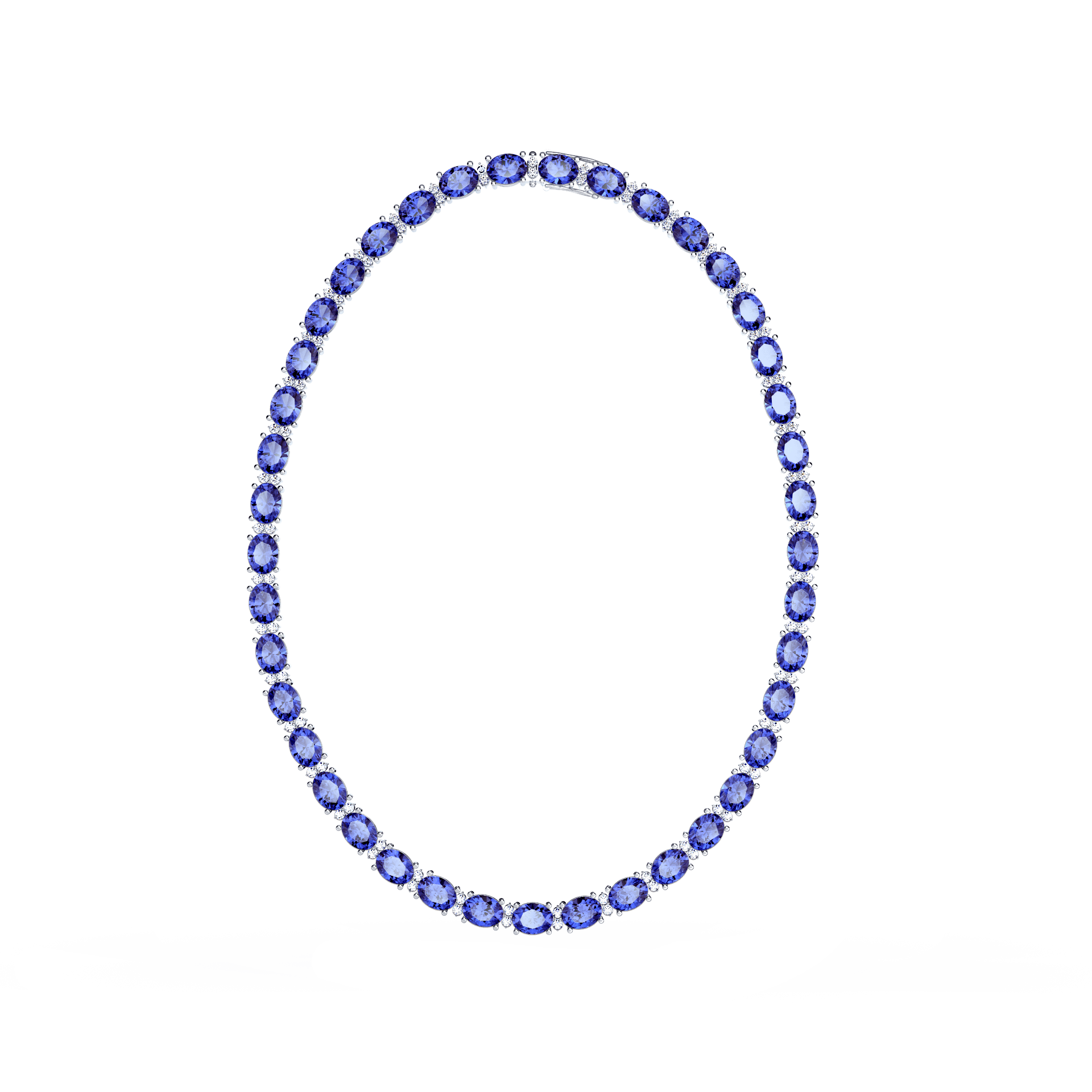 Royal Tanzanite and Diamond Necklace