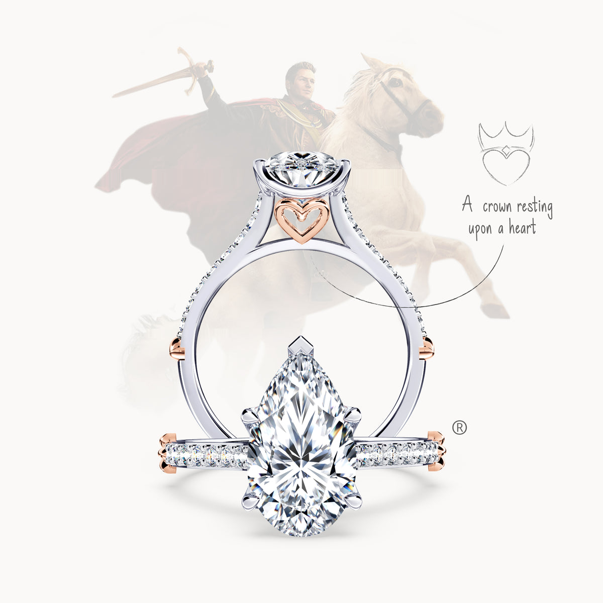 Queen of My Heart Pear Diamond Ring