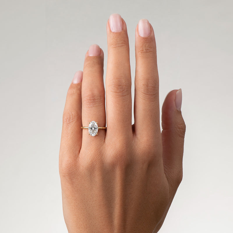 Secret Halo Oval Diamond Ring