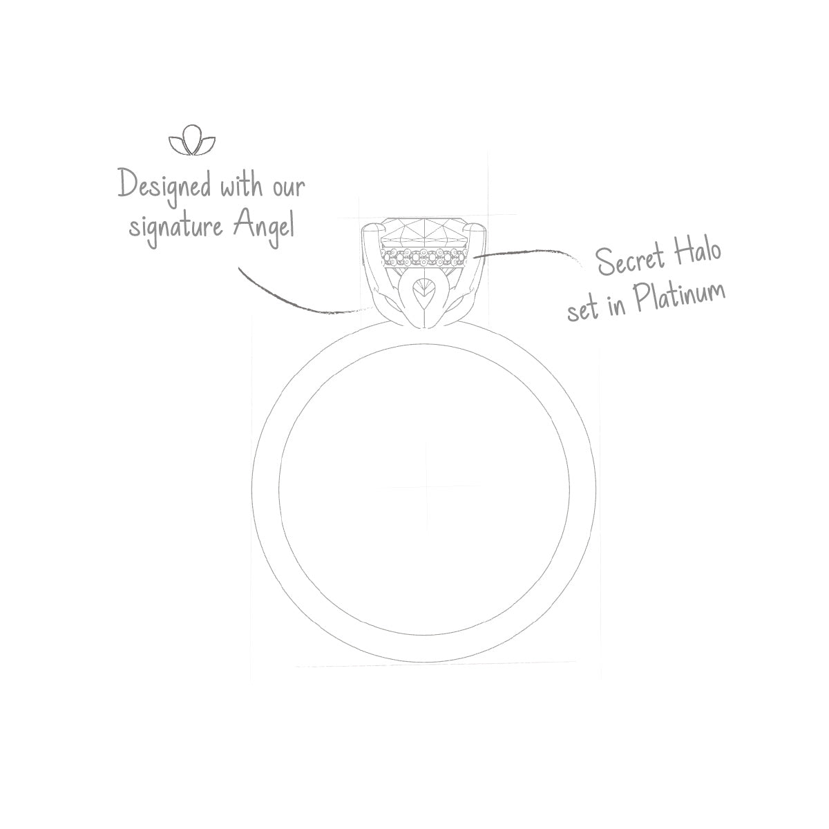 Secret Halo Oval Diamond Ring