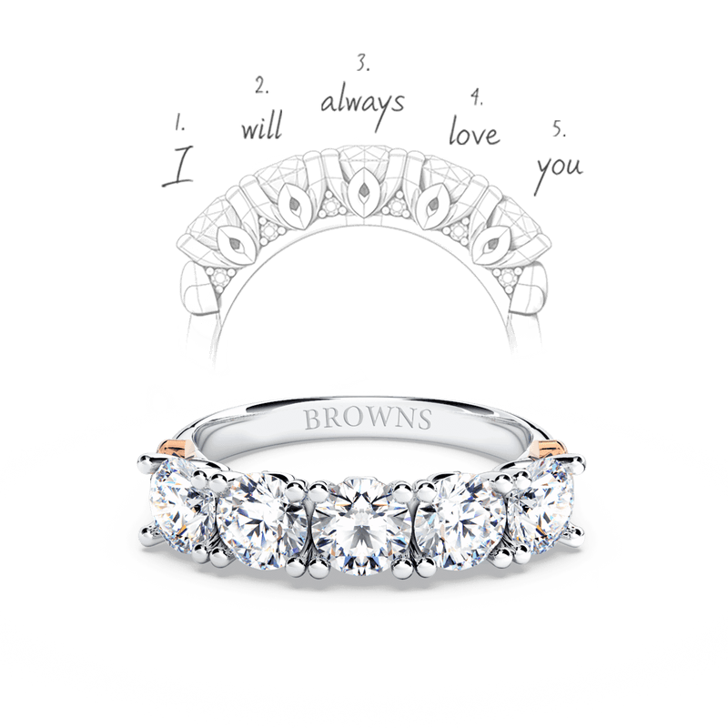 Protea 5-Stone Diamond Whispering Angel Eternity Ring