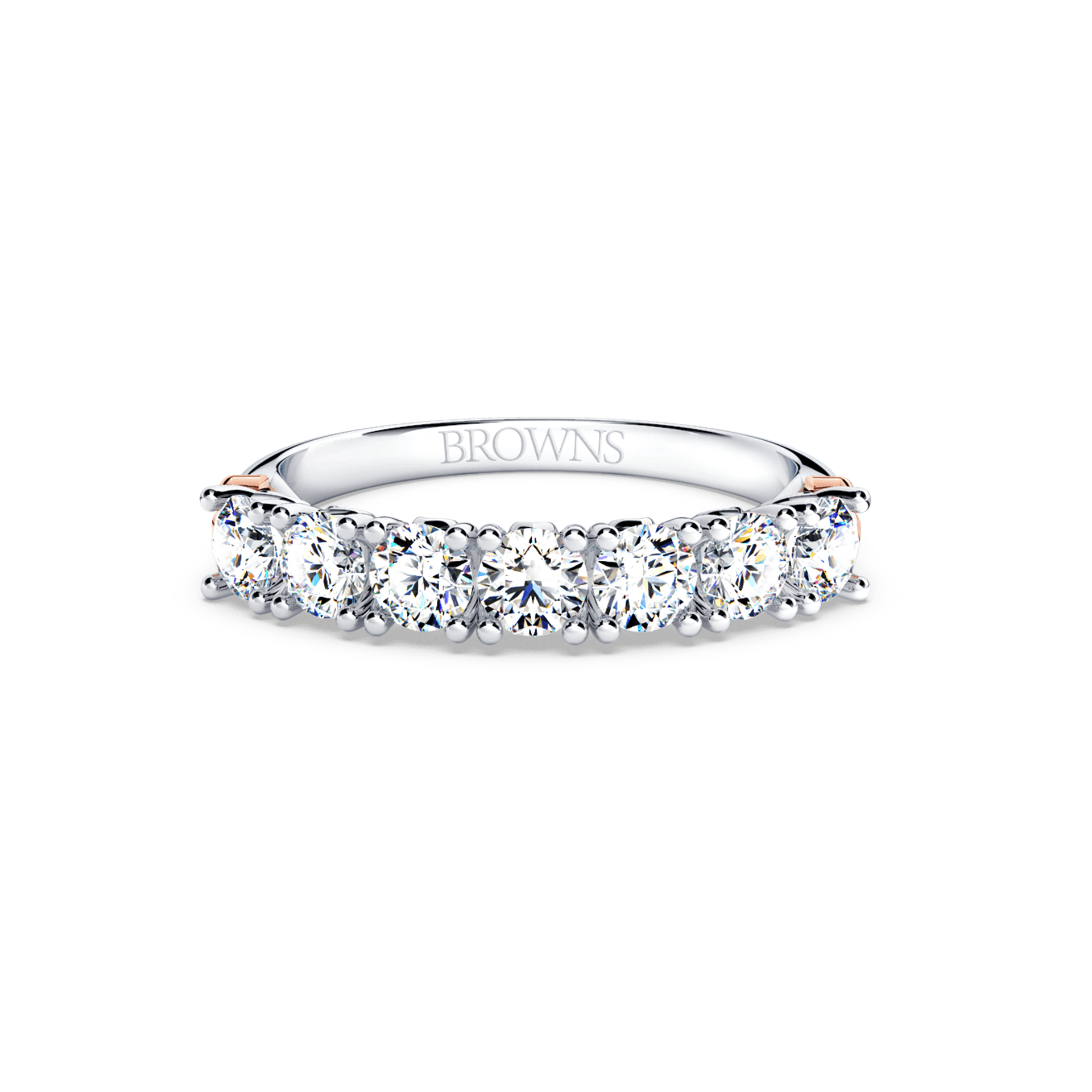 Womens Protea 7-Stone Diamond Whispering Angel Eternity Ring | Platinum ...