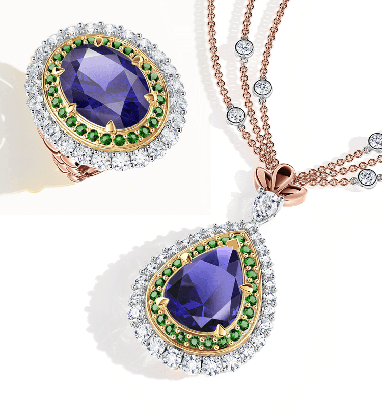 Original Angel Royal Tanzanite Peacock Necklace