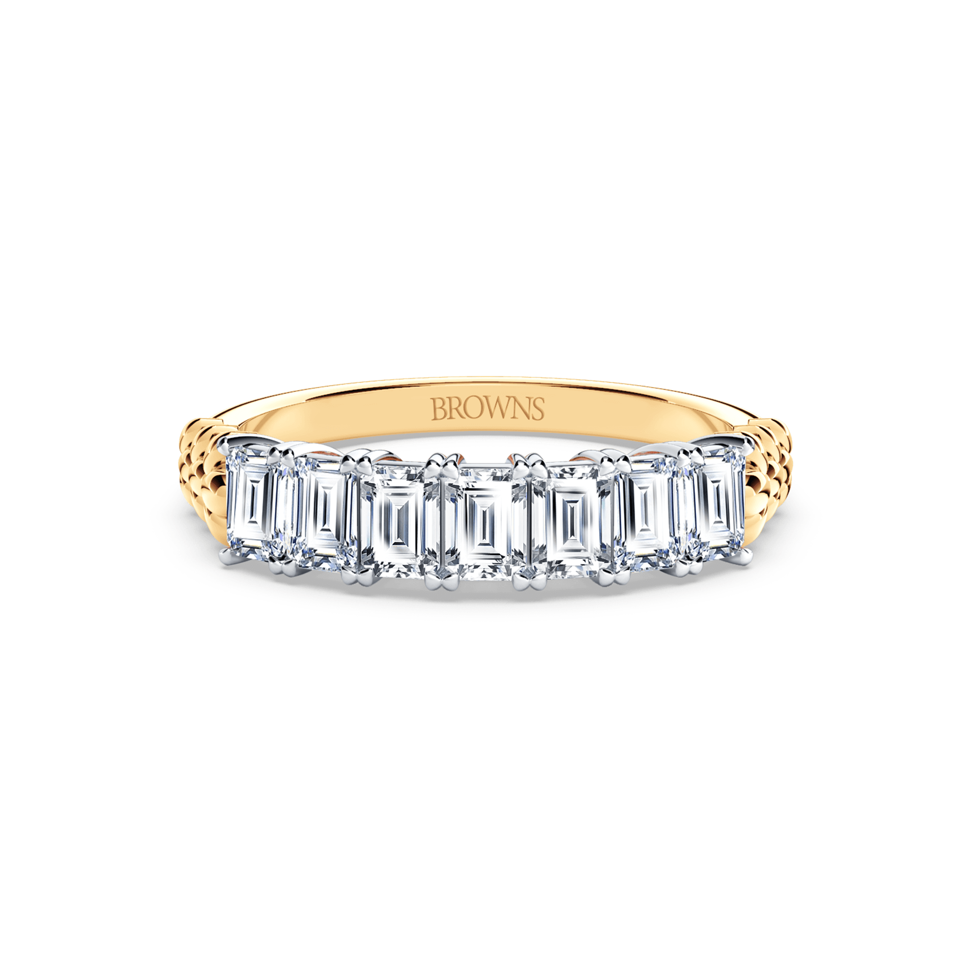 Emerald-Cut Diamond Chorus Eternity Ring