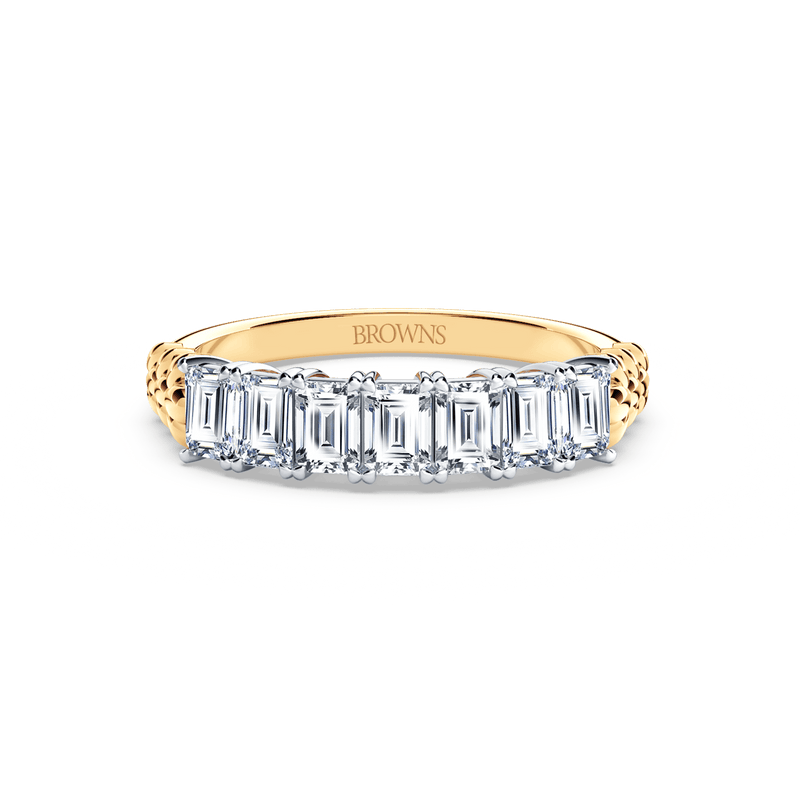 Emerald-Cut Diamond Chorus Eternity Ring