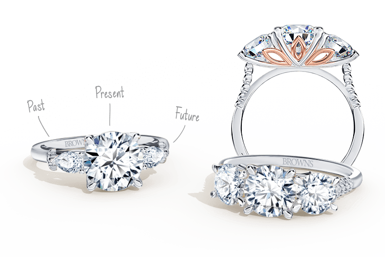 Colorful Tri Color Gold & Diamond Engagement Ring – Gem Set Love