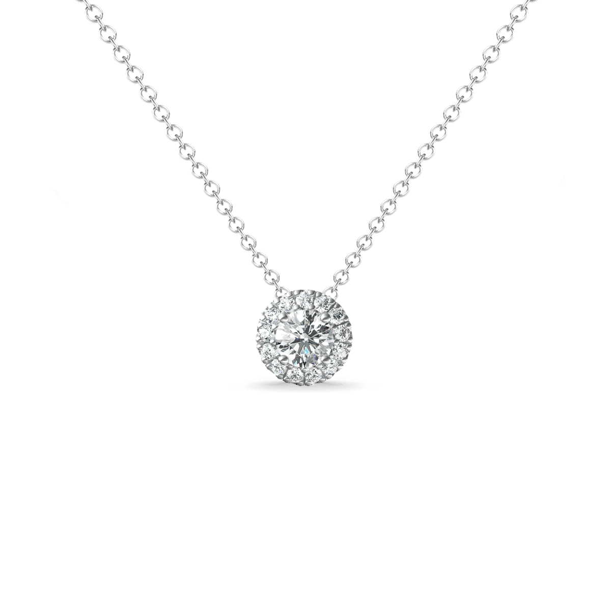 Rainbow Moonstone & Diamond Halo Necklace | Freedman Jewelers - Freedman  Jewelers