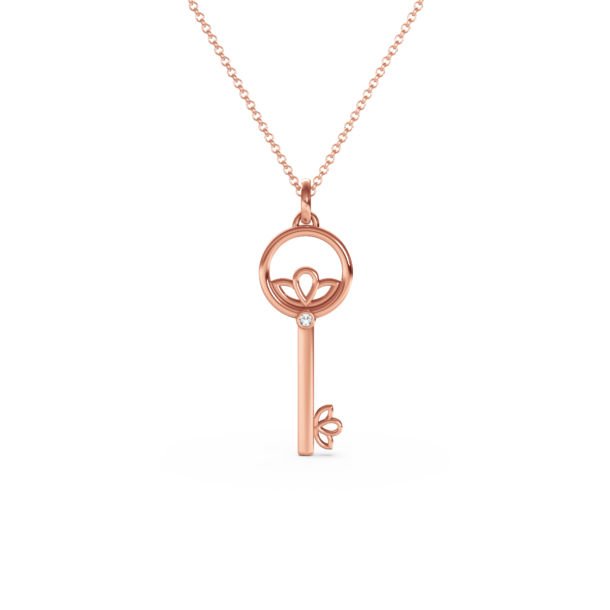 rose key necklace