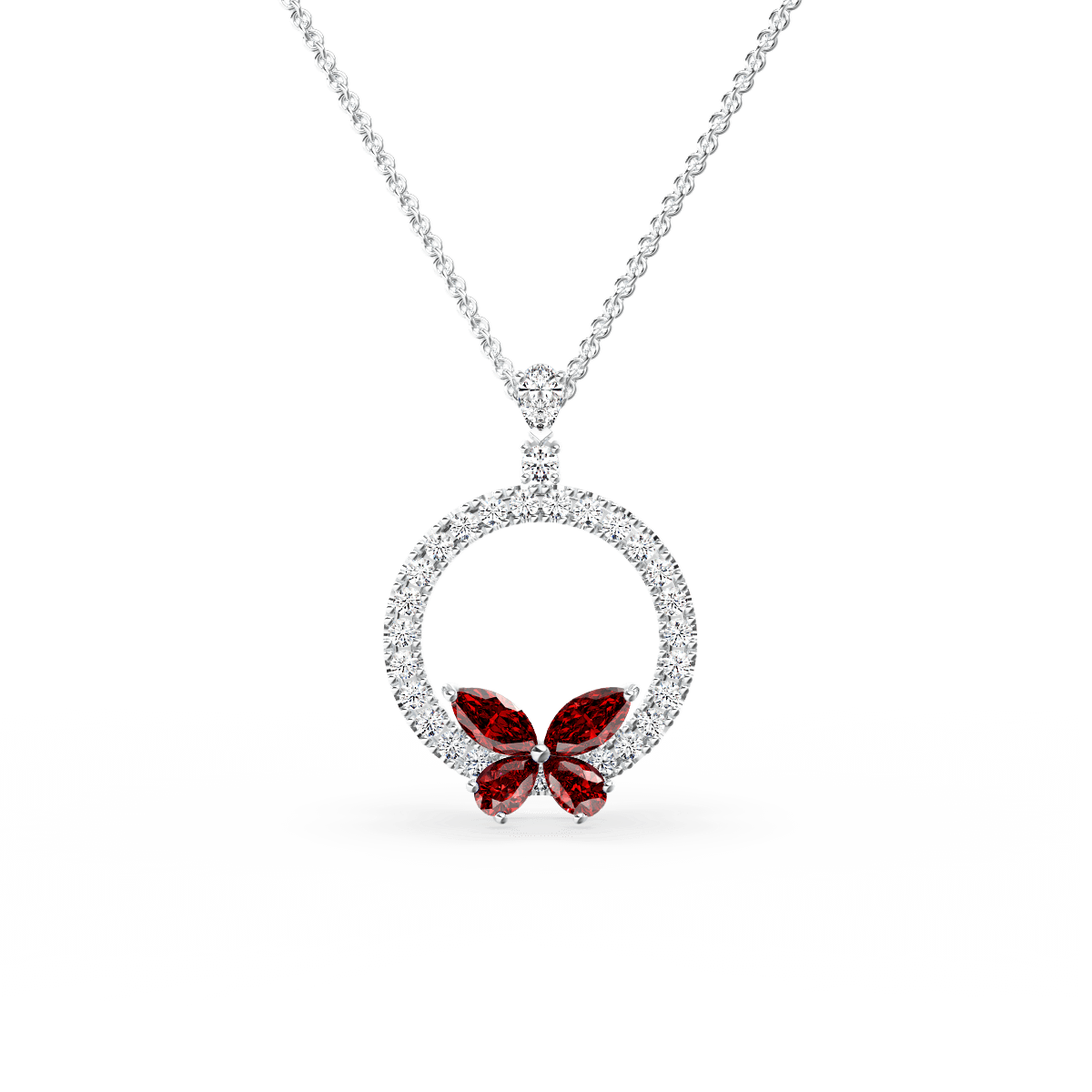 14K Marquise Diamond Ruby Butterfly Necklace / Simulated Diamond Necklace / Ruby  Necklace / Butterfly Necklace / Butterfly Pendant - Etsy