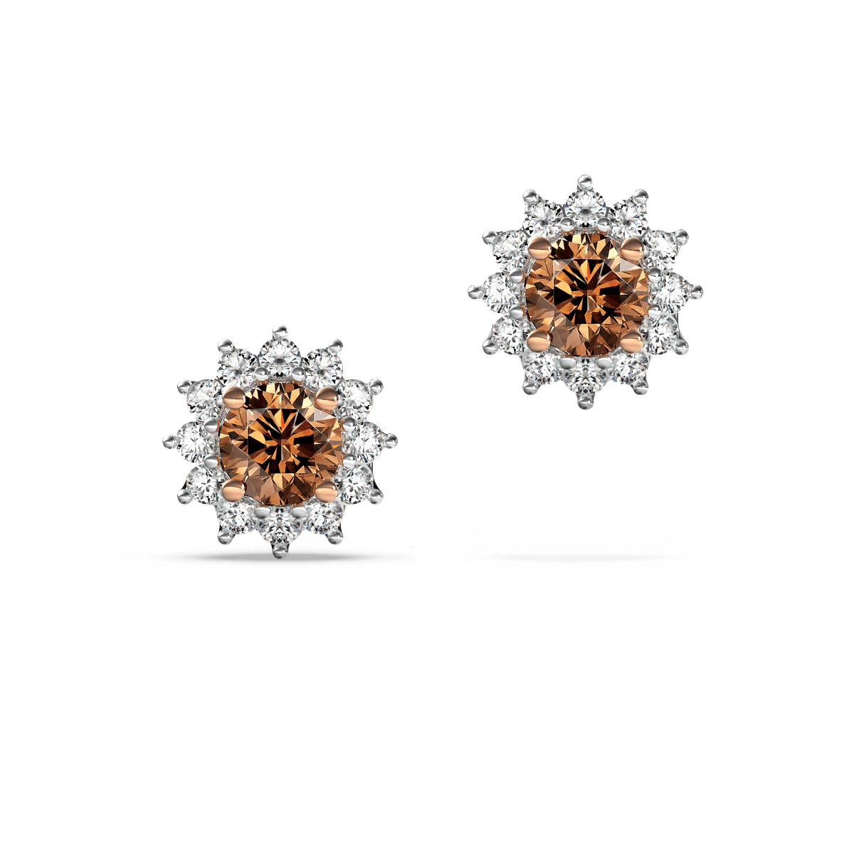 cognac diamond earrings