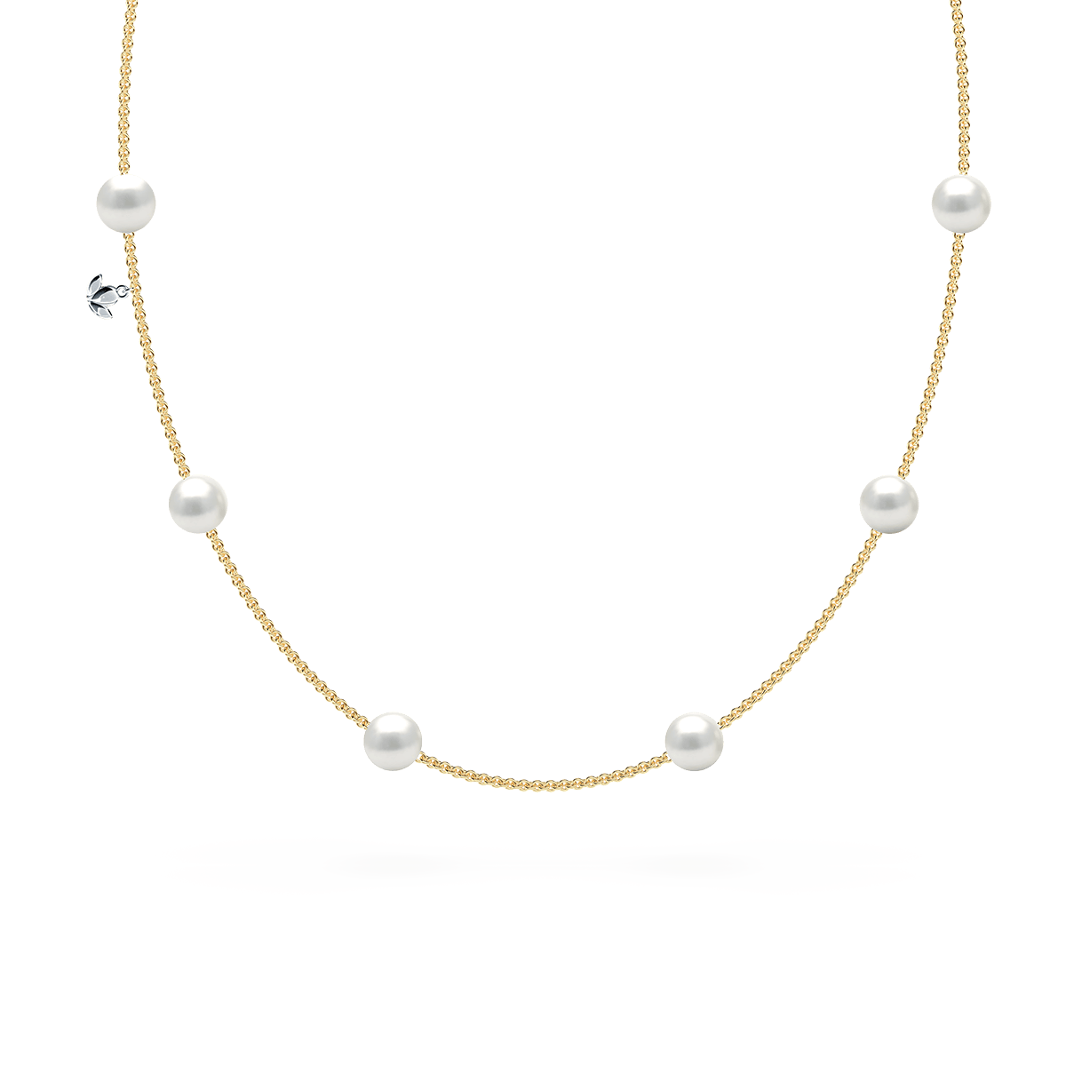 Single Large Round Pearl on Gold Chain Necklace