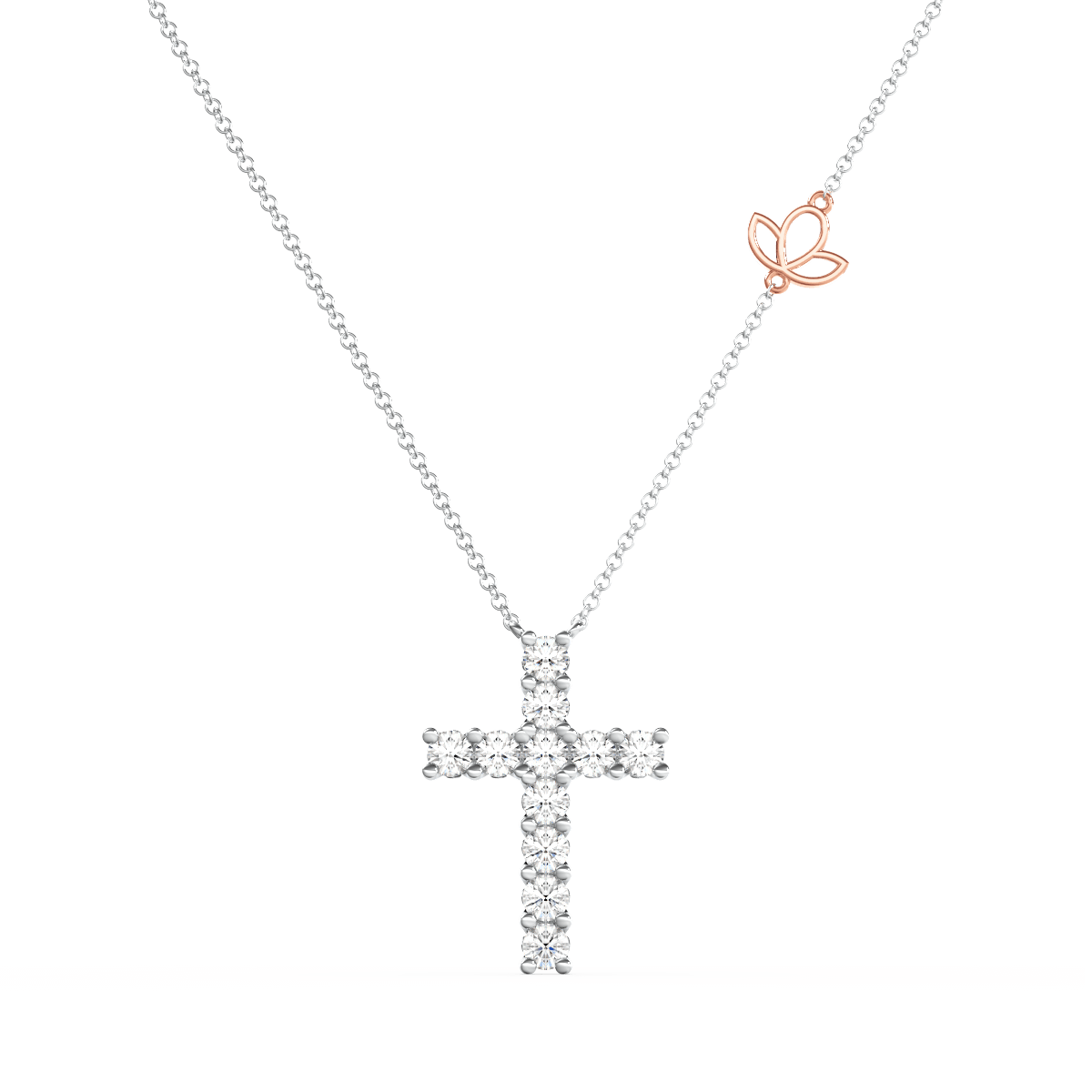 1/3 ct. tw. Diamond Cross Pendant Necklace | 10K Yellow Gold | Size 18