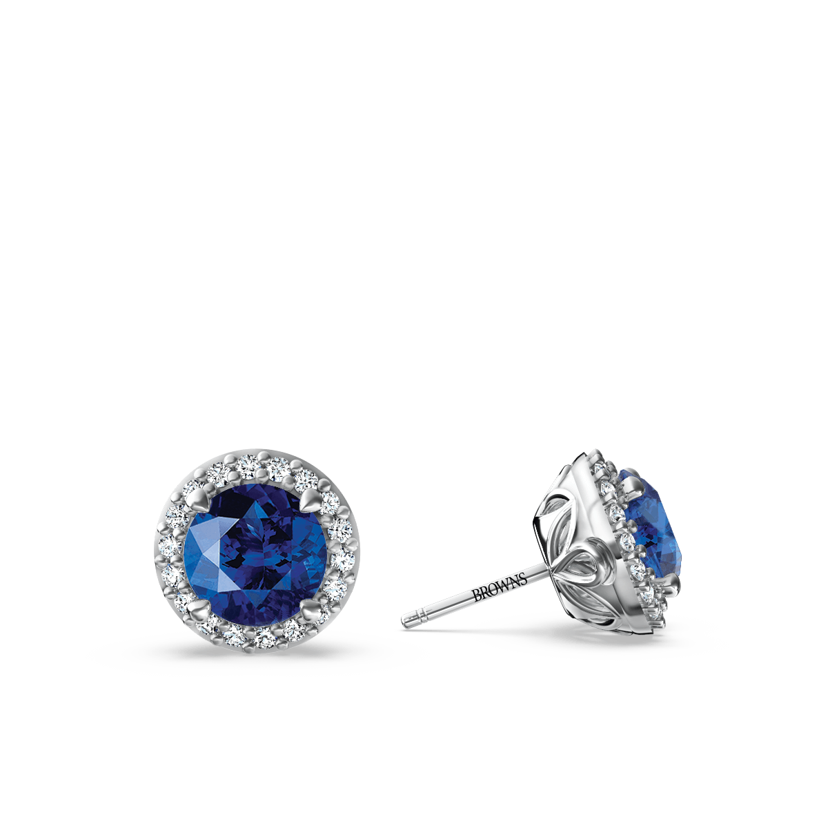 Tanzanite hot sale halo earrings