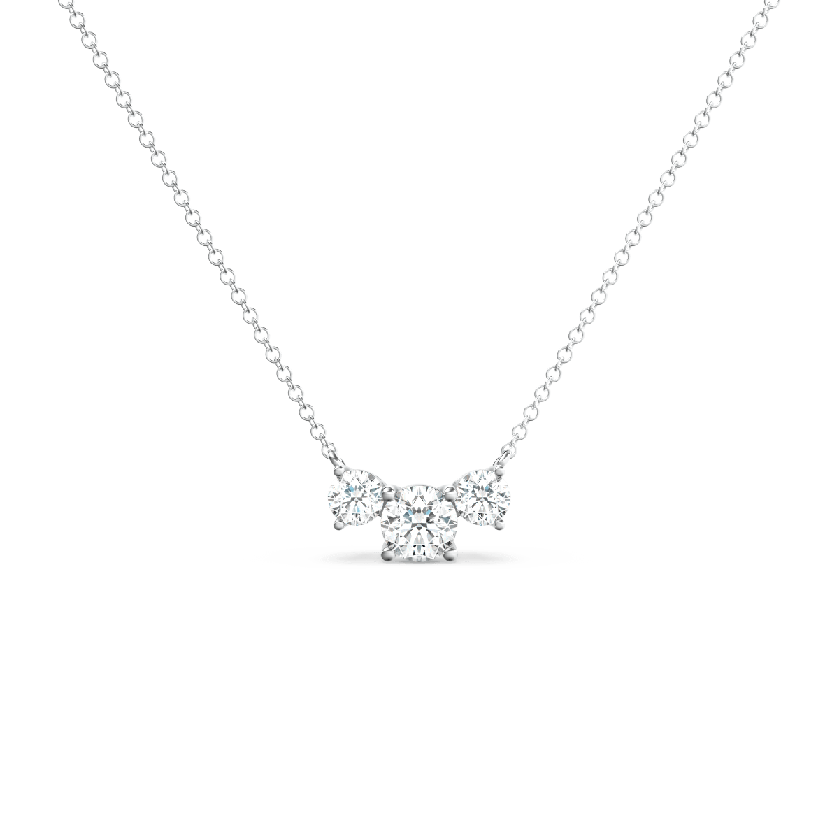 18ct White Gold Trilogy Diamond Pendant - 0.66ct | John Pass